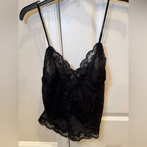 Free People Lace Flowing Camisole – Black XS